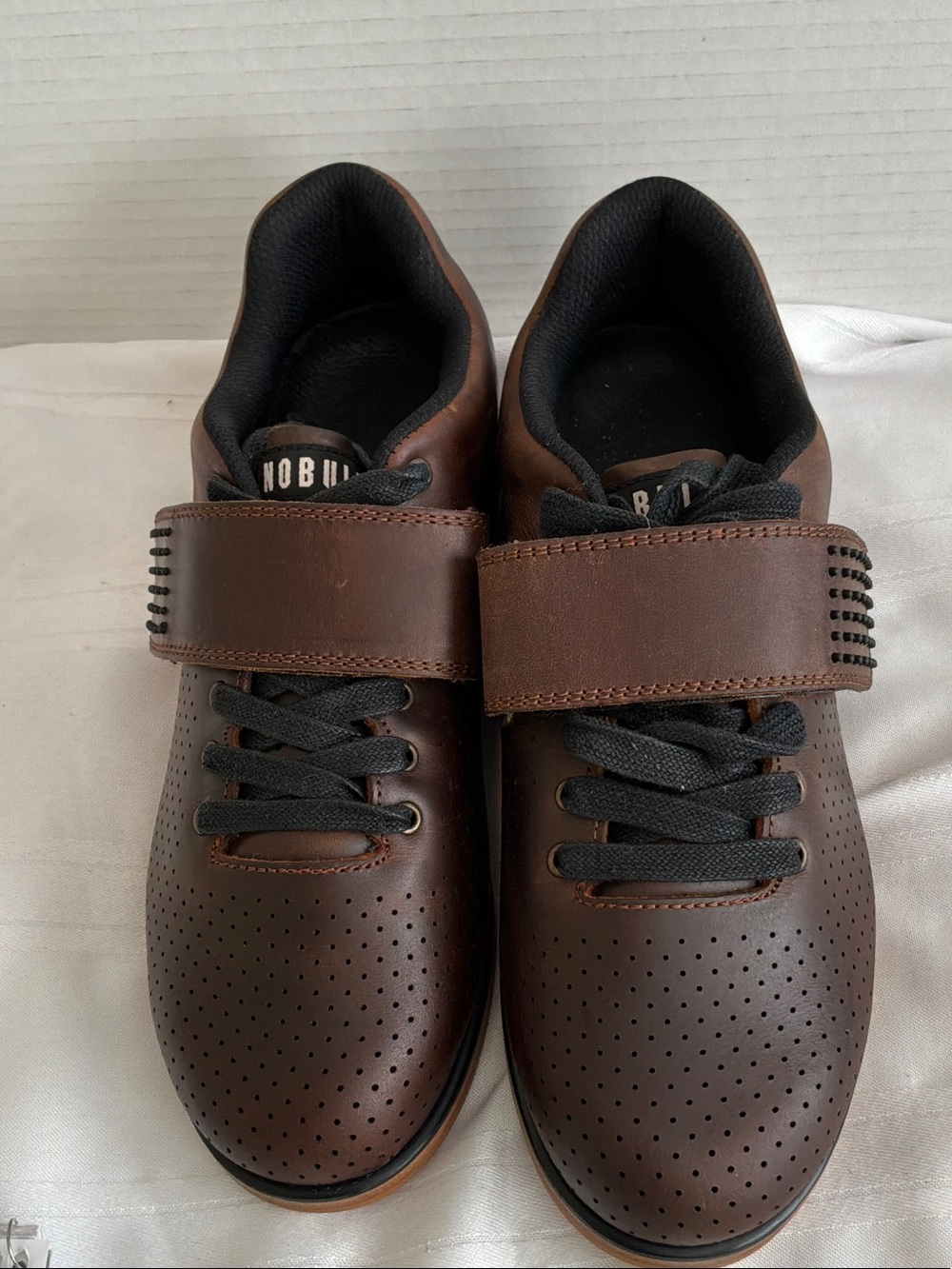 NOBULL Men’s Brown Leather Strap trainer/ weightlifting shoes men 6.5 women 8